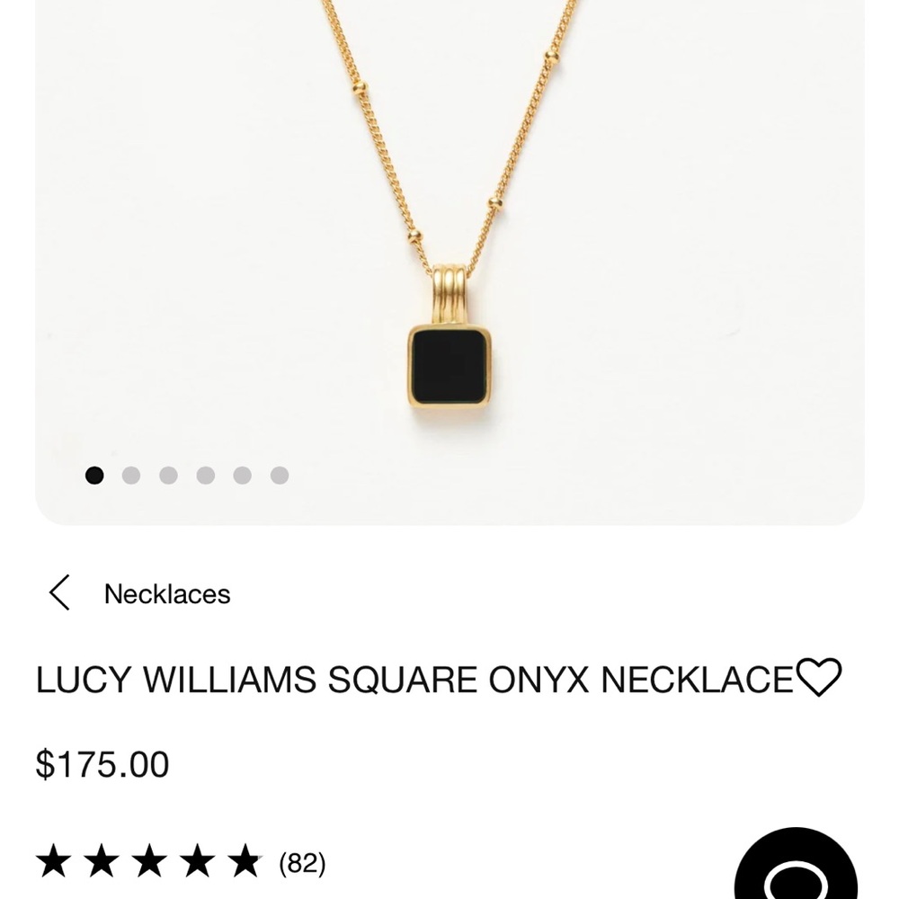 Missoma Lucy Williams Square Onyx Gold and Black Necklace, great condition